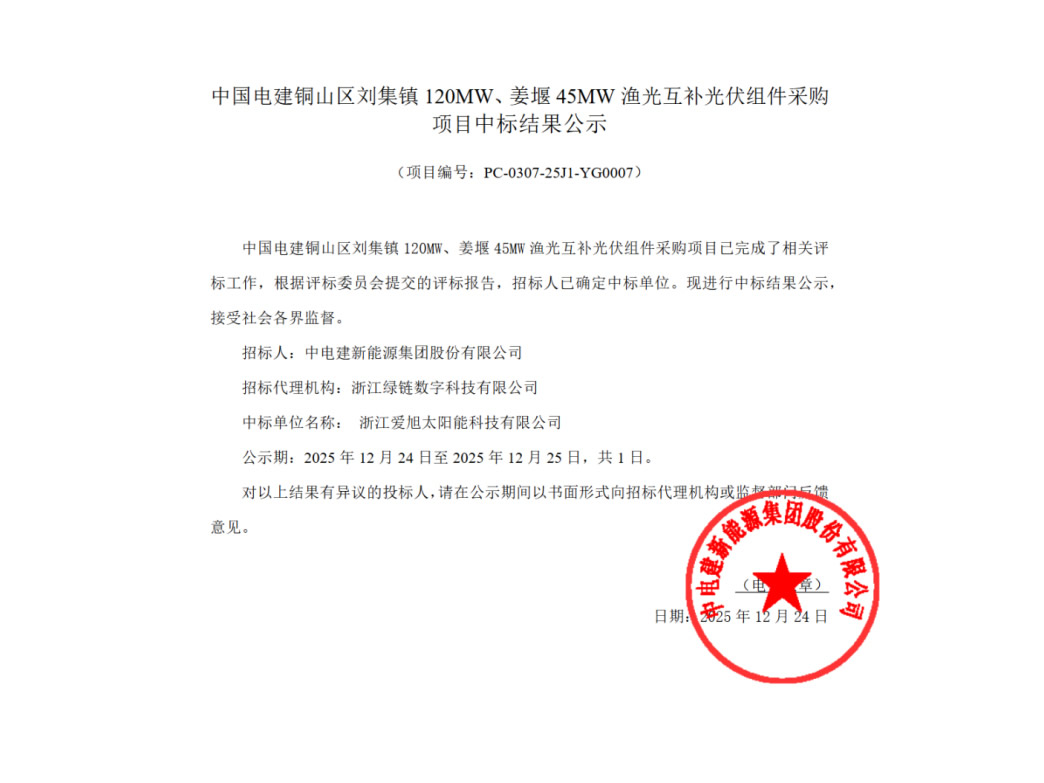 直流侧184MW！c7c7娱乐平台ABC中标中国电建渔光互补项目